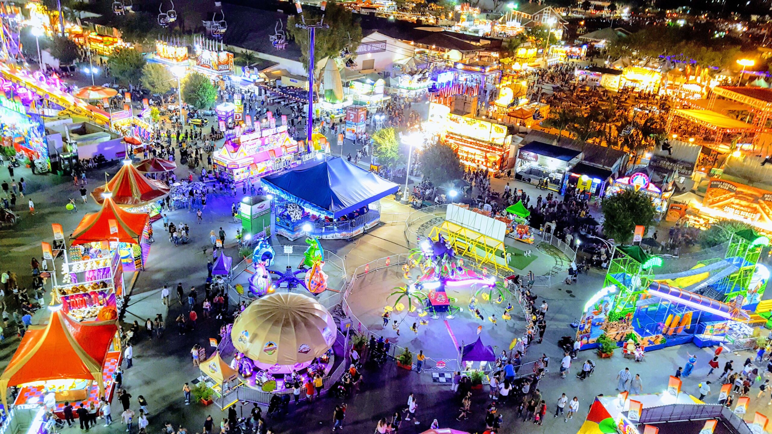 Fair grounds at night