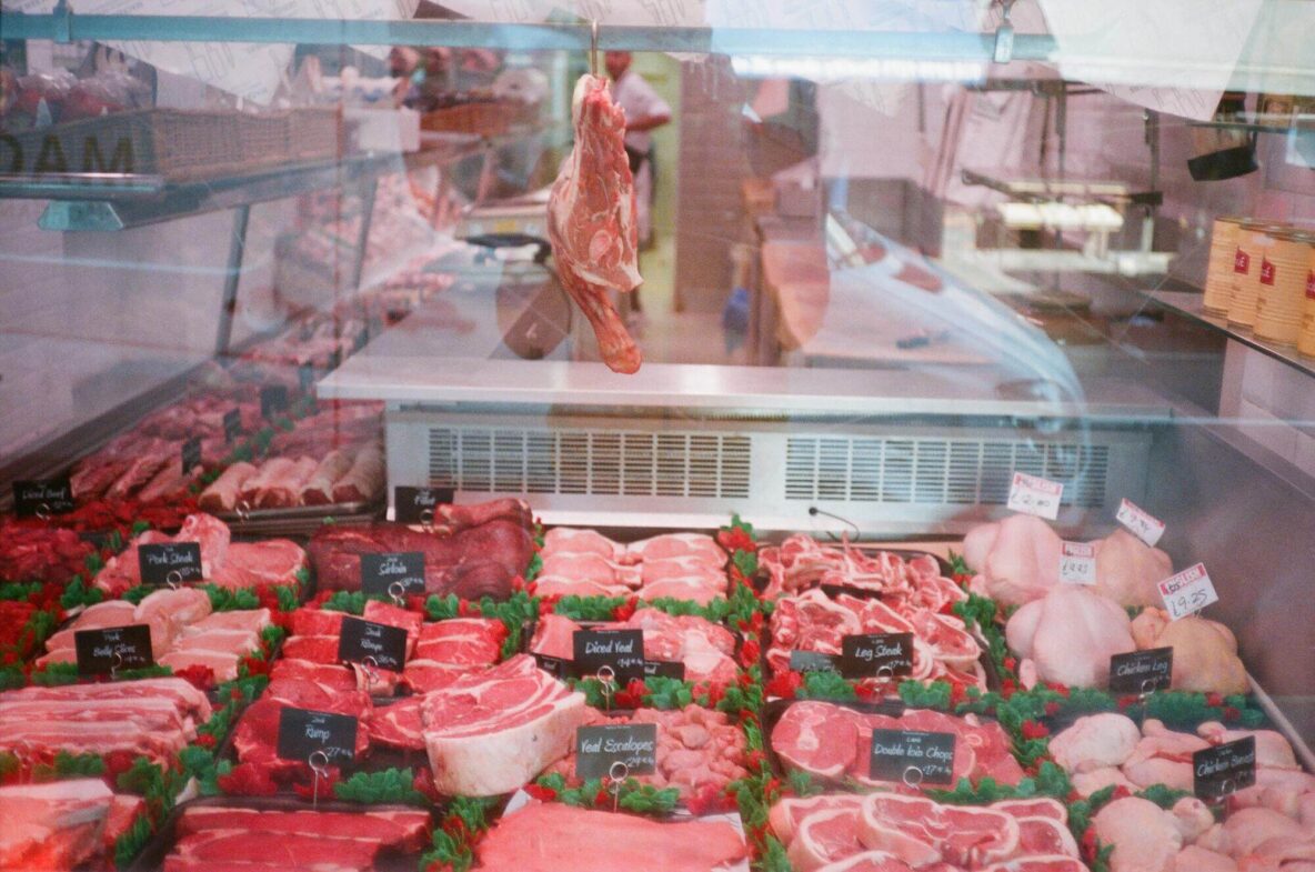 Meat in a display at a butcher