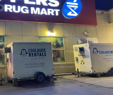 Coolmate Rental Units outside a Shoppers Drug Mart